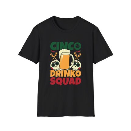 Cinco de Mayo Drink Squad Unisex Softstyle T-Shirt, Party Shirt, Beer Lover Gift, Festive Graphic Tee, Summer Celebration Wear