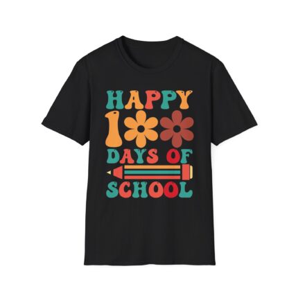 Retro Kids' 100 Days Of School School T-Shirt, Fun Graphic Tee, Back to School Gift, Teacher Appreciation, Cute Classroom Shirt, Cozy Casual Wear